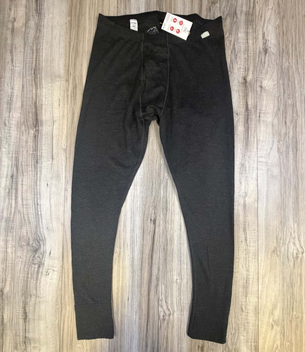 Merino Tech 320g Heavyweight 100% Merino Wool Base Layer Pants Charcoal Mens XL